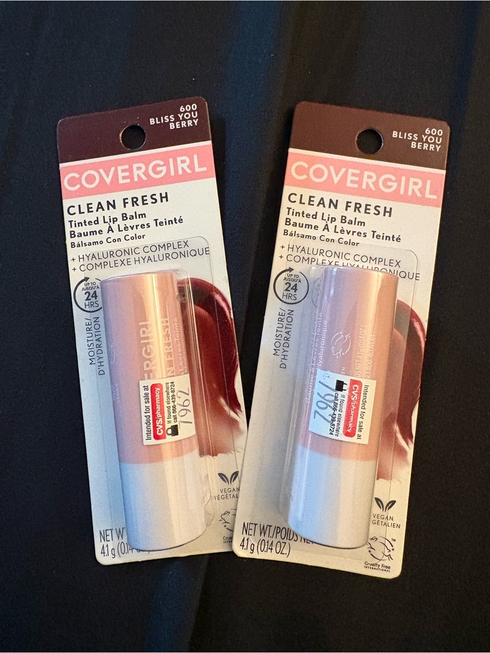 COVERGIRL Clean Fresh Tinted Lip Balm - Bliss You Berry (600) - set of 2 NWT
